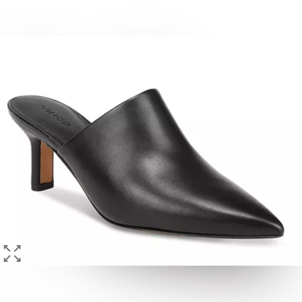 Vince Women's Penelope Leather Pointed Toe Mules 9